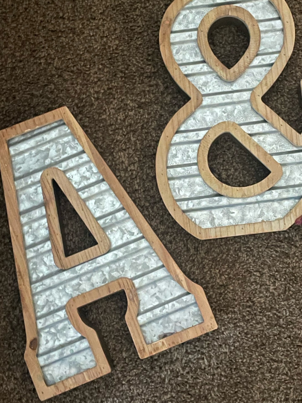 Hobby Lobby Farmhouse Wood Corrugated Metal Letter A Wall Decor Sign (2 avail)